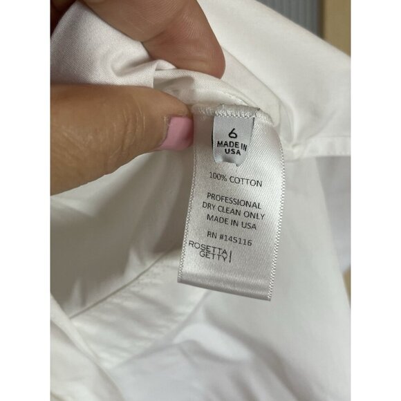 ROSETTA GETTY Apron Wrap Cotton Shirt White Sz 6 Avantgarde Designer Minimalist - Picture 4 of 5